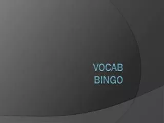Vocab Bingo