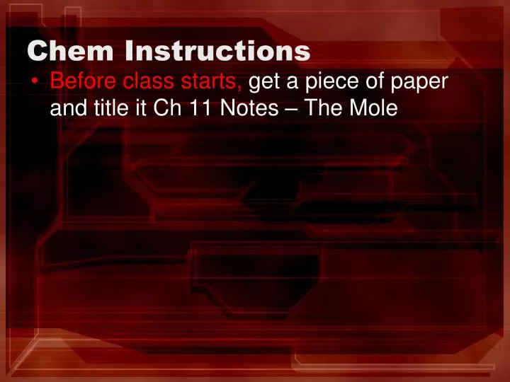 chem instructions