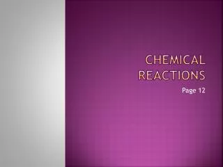 Chemical reactions