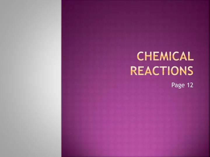 chemical reactions