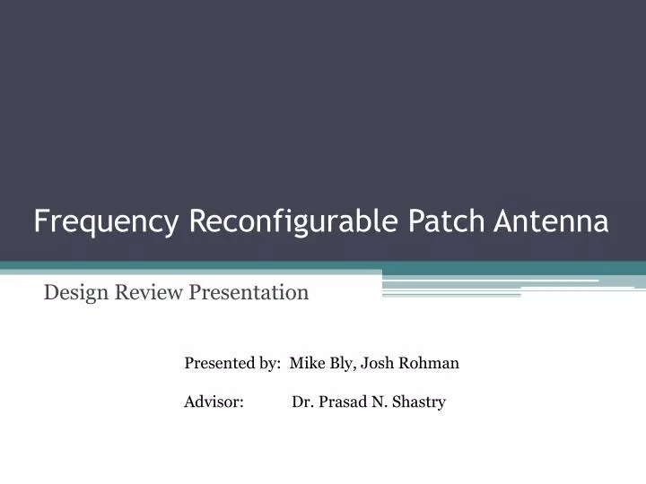 frequency reconfigurable patch antenna