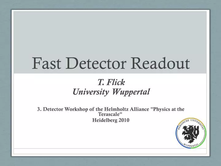 fast detector readout