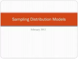 Sampling Distribution Models