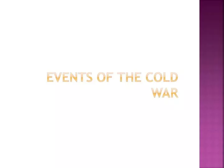 events of the cold war