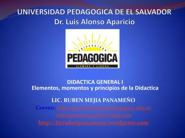 universidad pedagogica de el salvador dr luis alonso aparicio