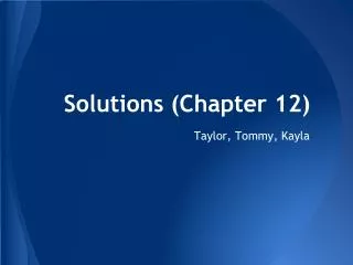 Solutions (Chapter 12)