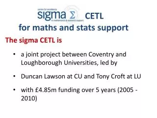 CETL for maths and stats support
