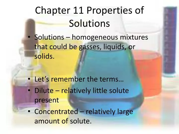 chapter 11 properties of solutions