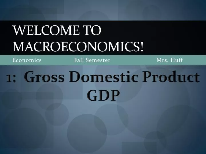 welcome to macroeconomics