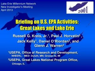 Briefing on U.S. EPA Activities: Great Lakes and Lake Erie