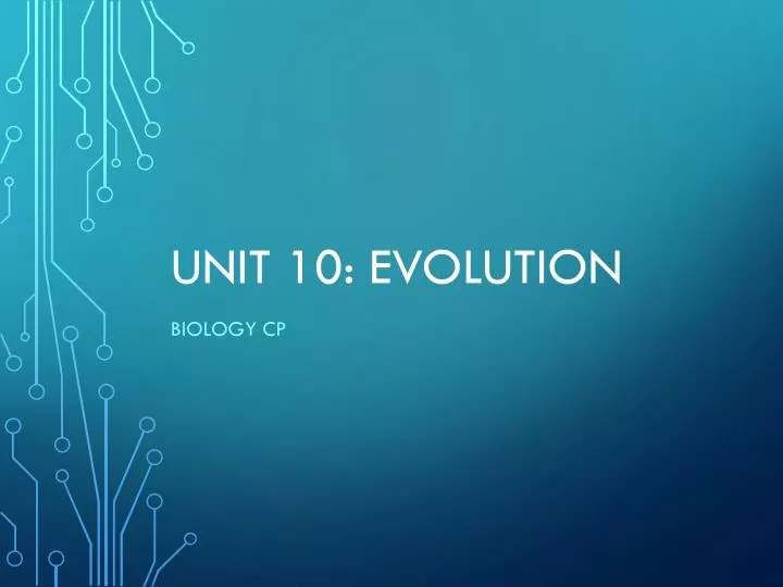 unit 10 evolution