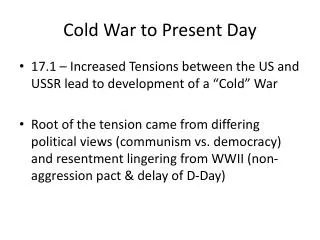Cold War to Present Day