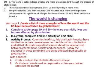 the world is changing