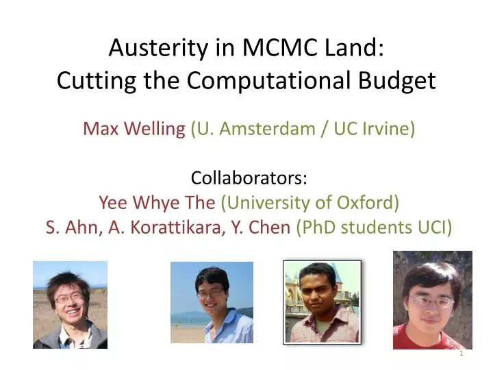 austerity in mcmc land cutting the computational budget