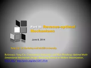Part II: Revenue-optimal Mechanisms