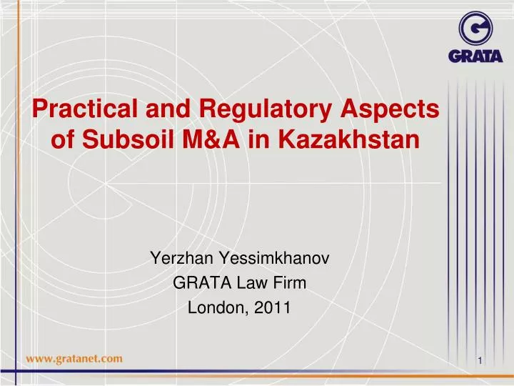 practical and regulatory aspects of subsoil m a in kazakhstan