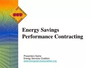 Energy Savings Performance Contracting