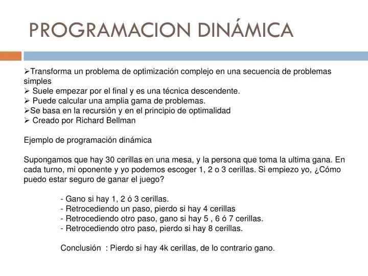 programacion din mica