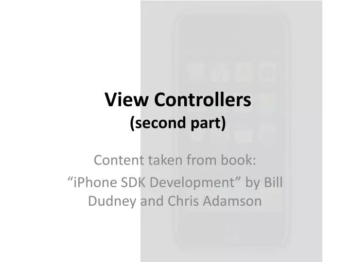 view controllers second part