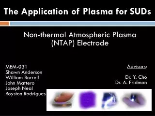 The Application of Plasma for SUDs
