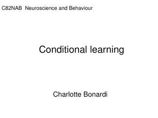 Conditional learning