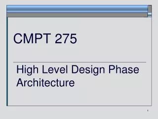 CMPT 275 High Level Design Phase Architecture