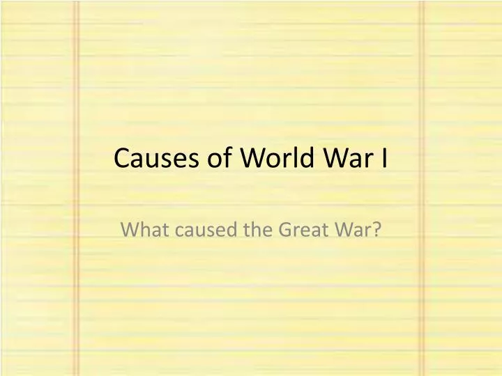 causes of world war i