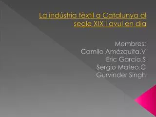 la ind stria t xtil a catalunya al segle xix i avui en dia