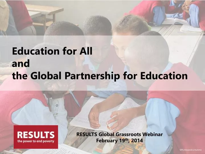 education for all and the global partnership for education