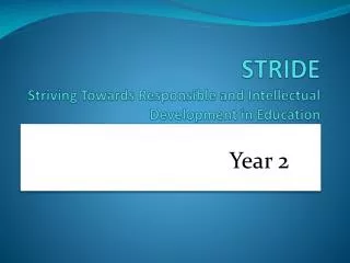 STRIDE Striving Towards Responsible and Intellectual Development in Education