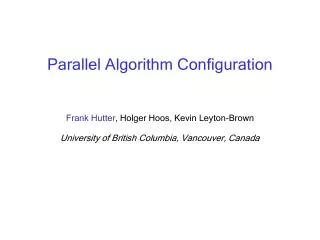 Parallel Algorithm Configuration