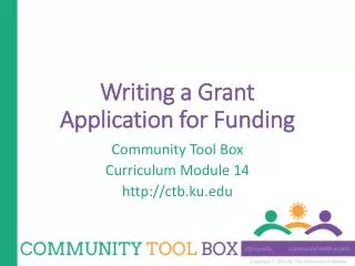 Writing a Grant Application for Funding