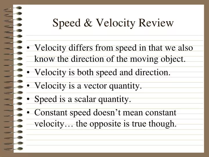 speed velocity review