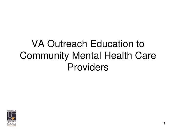 va outreach education to community mental health care providers