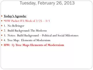 Tues day , February 26, 2013