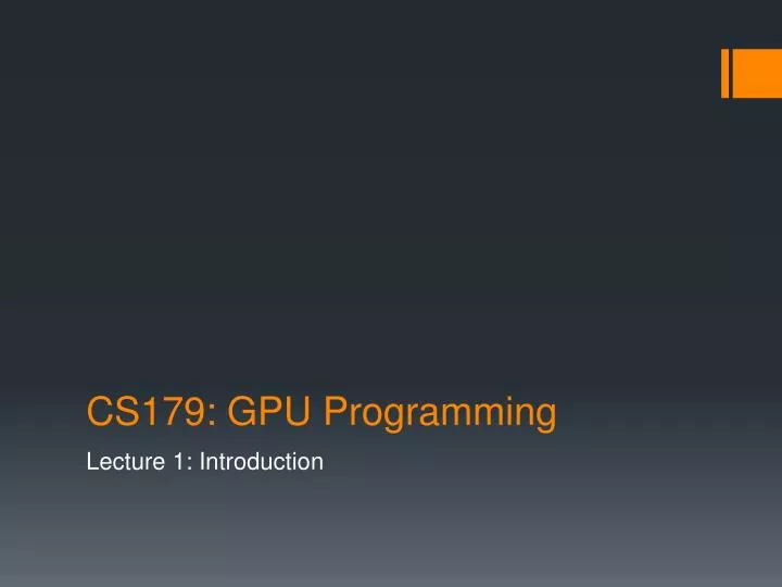 cs179 gpu programming