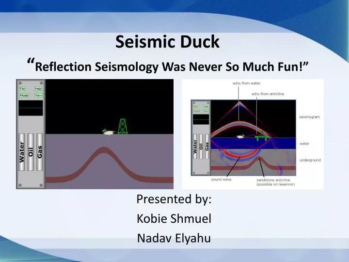 seismic duck reflection seismology was never so much fun