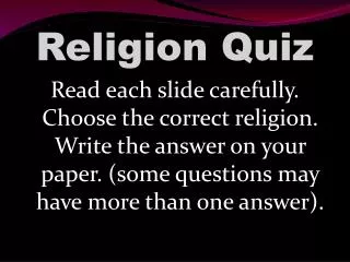 Religion Quiz
