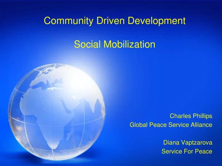 community driven development social mobilization