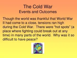 The Cold War Events and Outcomes