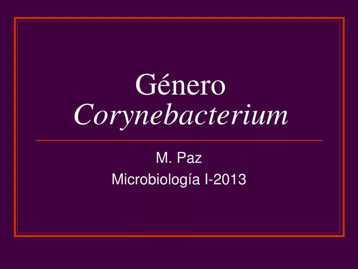 g nero corynebacterium