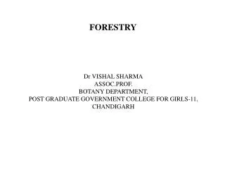 FORESTRY