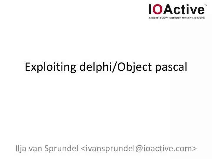 exploiting delphi object pascal