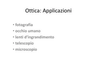 ottica applicazioni