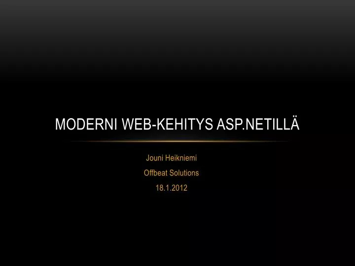 moderni web kehitys asp netill