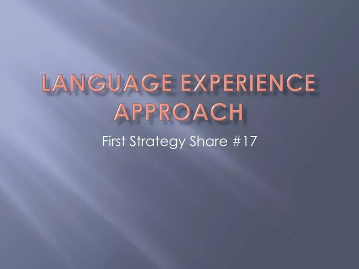 language experience approach