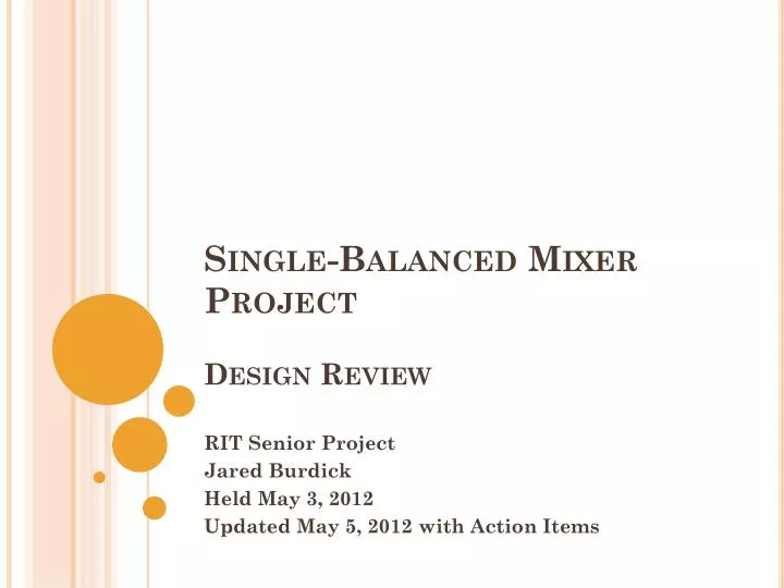 single balanced mixer project design review