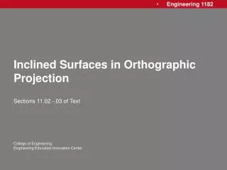 inclined surfaces in orthographic projection