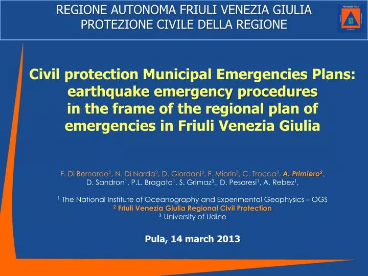 regione autonoma friuli venezia giulia protezione civile della regione