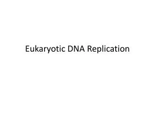 Eukaryotic DNA Replication